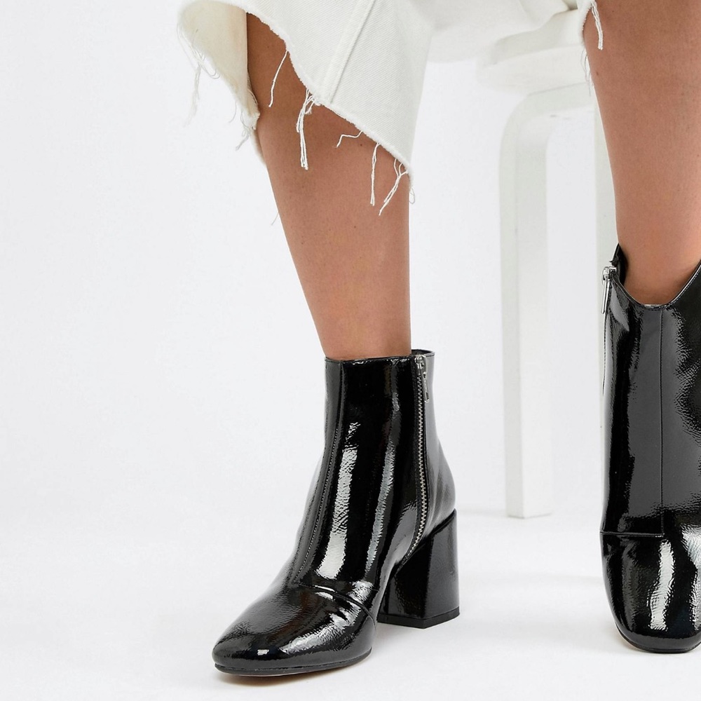 ASOS design patent leather ankle boots